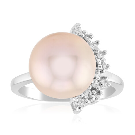 Zilveren ring met een paarse Ming parel (TPC)