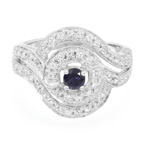Bague en argent et Iolite de Ceylan