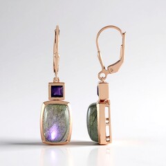 Orecchini in argento con Labradorite Porpora Maniry