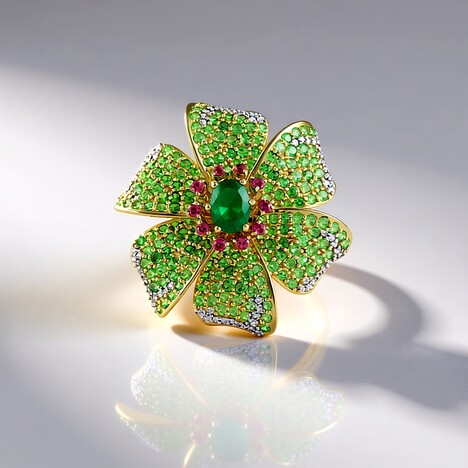 Anello in oro con Smeraldo Zambia (D'vyere)