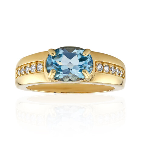 Himmelblauer Topas-Silberring