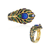 Zilveren ring met een kobaltblauwe spinel (Gems en Vogue)