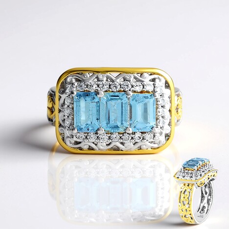 Anello in argento con Acquamarina (Gems en Vogue)