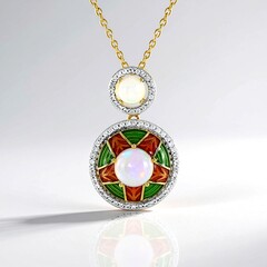 Collana in argento con Opale di Welo (Adela Silber)