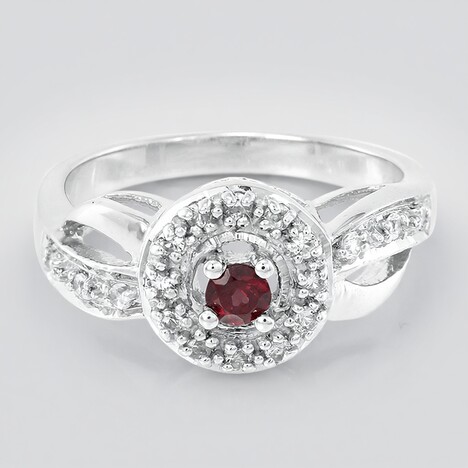 Bague en argent et Grenat Rhodolite