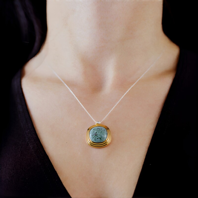 Ciondolo in argento con Fuchsite (dagen)