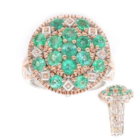 Bague en argent et Emeraude de Zambie (Gems en Vogue)