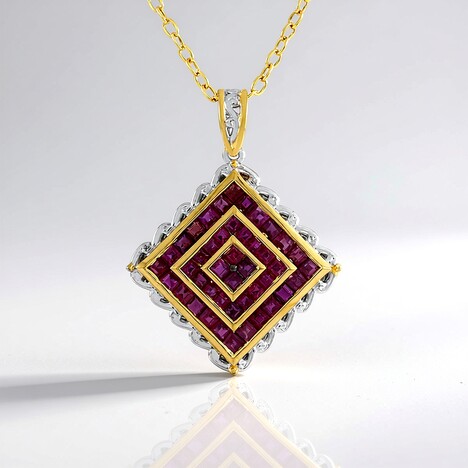 Collana in argento con Rubino della Birmania (Gems en Vogue)