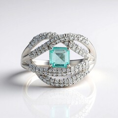 Anello in argento con Smeraldo Color Paraiba