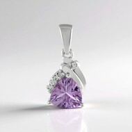 Pendentif en argent et Améthyste Rose de France