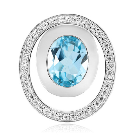 Ciondolo in argento con Topazio Blu Cielo (MONOSONO COLLECTION)