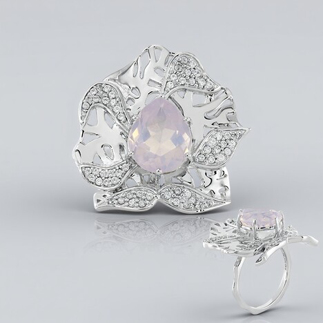 Bague en argent et Quartz Fleur de Lys (SAELOCANA)