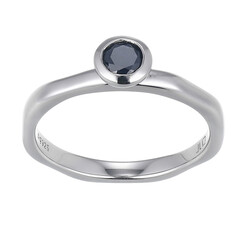 Black Sapphire Silver Ring