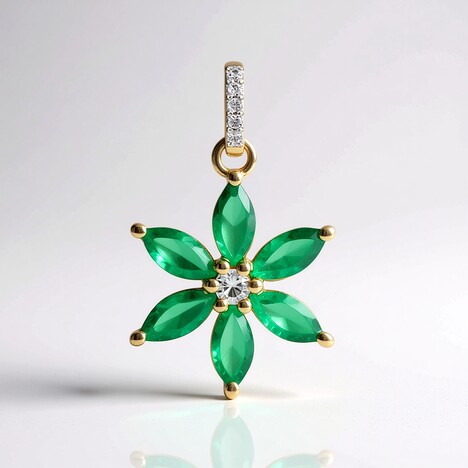 Pendentif en or et Emeraude de Zambie