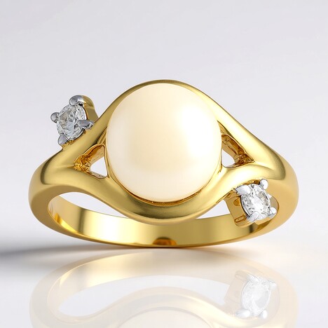 Anello in argento con Perla d'Acqua Dolce Bianca (TPC)