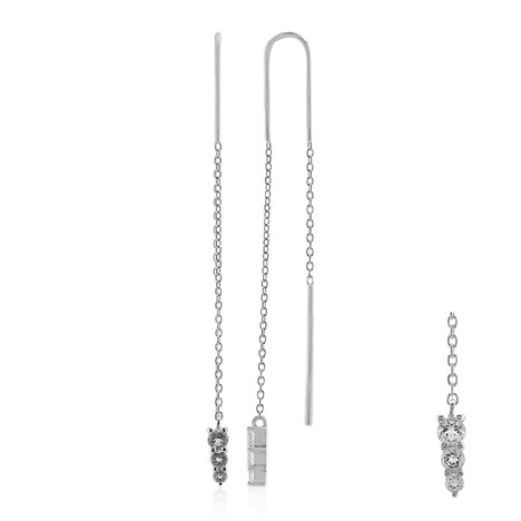 Weißer Topas-Silberohrringe