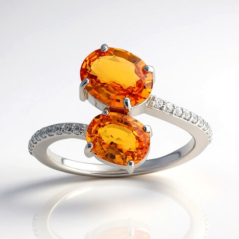 Anello in oro con Zaffiro Arancione Ban Ka Cha