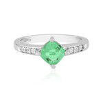 Zilveren ring met een smaragdgroene kwarts