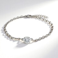 White Topaz Silver Bracelet