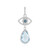 Colgante en plata con Topacio azul cielo