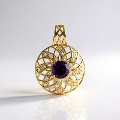 Ciondolo in argento con Ametista (Ornaments by de Melo)