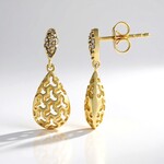Orecchini in argento con Diamante Champagne I2 (Ornaments by de Melo)