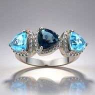 London Blue Topaz Silver Ring