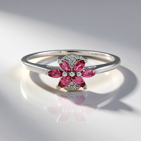 Anello in argento con Tormalina Rosa Brasiliana