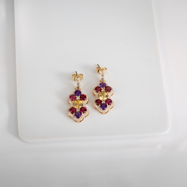 Pendientes en oro con Zircón amarillo (Adela Gold)
