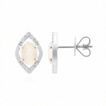 Pendientes en oro con Ópalo blanco de Brasil