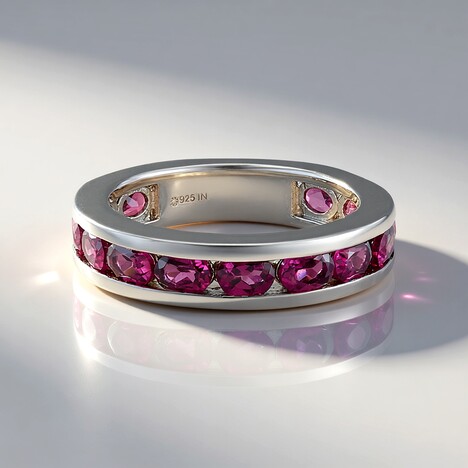 Bague en argent et Grenat Rhodolite