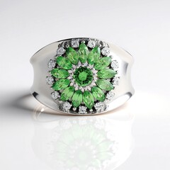 Anello in argento con Tsavorite della Tanzania (de Melo Essence)