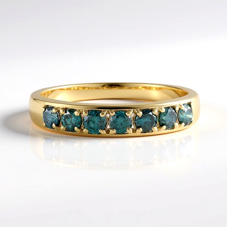 Bague en or et Diamant bleu I2