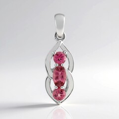Ciondolo in argento con Tormalina Rosa Brasiliana (Pallanova)
