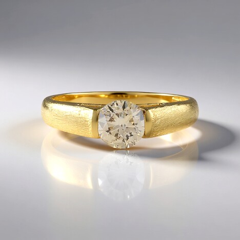 Anello in oro con Diamante Champagne I1 (de Melo Gold)