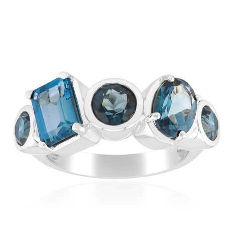 Anello in argento con Topazio Blu Londra (Pallanova)