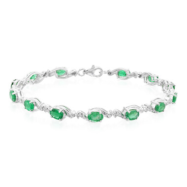 Sambia-Smaragd-Silberarmband