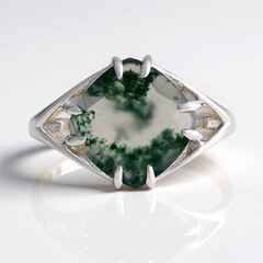 Anello in argento con Agata Muschiata