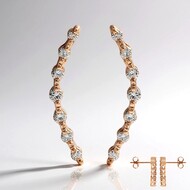 VS1 Argyle Rose De France Diamond Silver Earrings (Annette)
