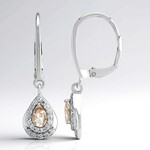 Boucles d'oreilles en argent et Morganite du Brésil