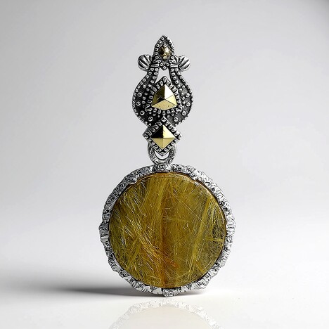 Ciondolo in argento con Quarzo Rutilato (Annette classic)