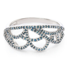 Anello placcato in platino con Diamante Fancy