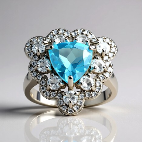 Anello in argento con Topazio Blu Cielo