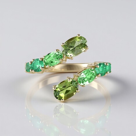 Anello in oro con Tormalina Verde Brasiliana (KM by Juwelo)