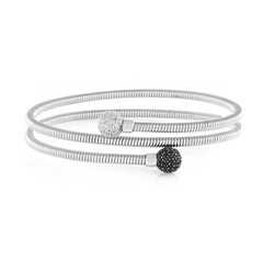 Black Spinel Silver Bangle (SUHANA)