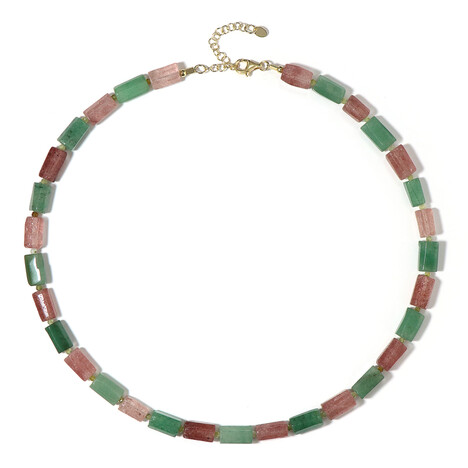 Collier en argent et Quartz Fraise