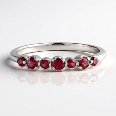 Pierścionek ze srebra platynowanego - Spinel czerwony szlachetny Noble Red