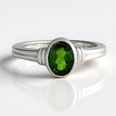 Anello in argento con Diopside Russo