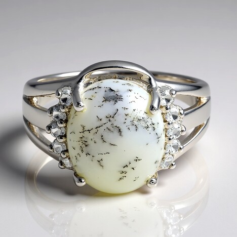 Anello in argento con Agata Dendritica