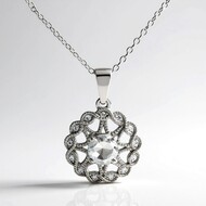 Collar en plata con Topacio blanco